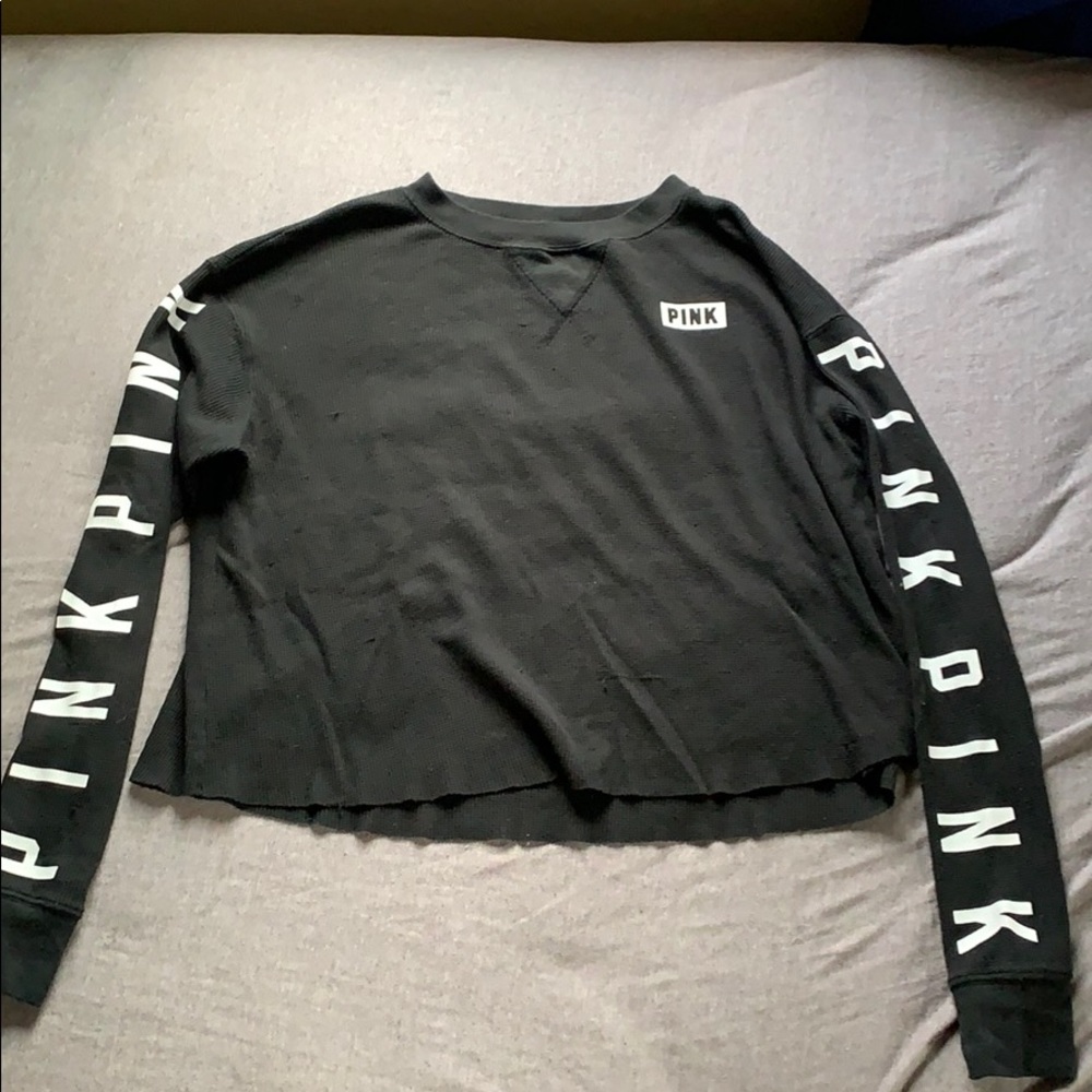 Black Pink Crop Top